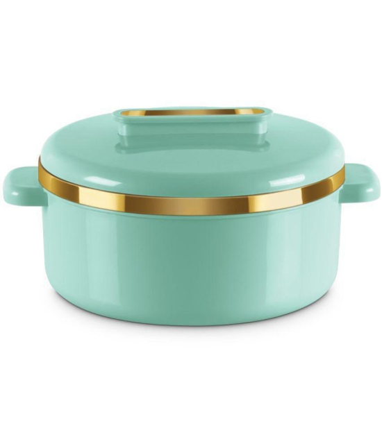 Milton Curve 2500 Inner Stainless Steel Casserole, 2.15 Litres, Light Green | BPA Free | Food Grade | Easy to Carry | Easy to Store | Chapati | Roti | Curd Maker - Light Green