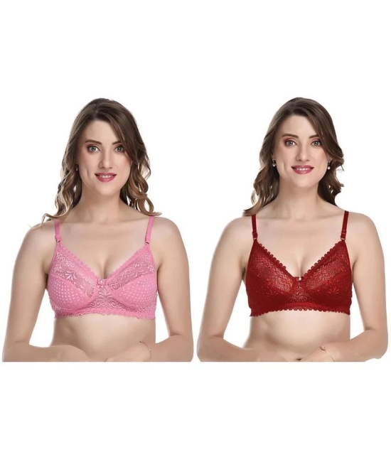 Kiran Enterprises Multicolor Net Non Padded Womens Everyday Bra ( Pack of 2 ) - None