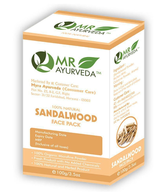 MR Ayurveda Sandalwood Powder for Acne & Pimples Face Pack Masks 100 gm