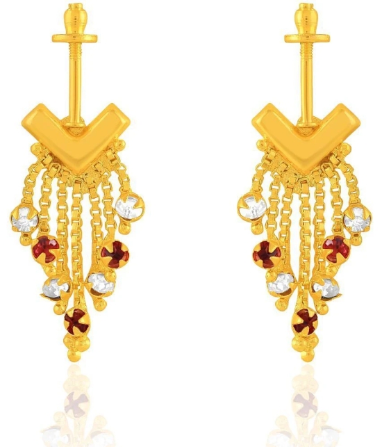 LUV FASHION Golden Jhumki Earrings ( Pack of 1 ) - Golden