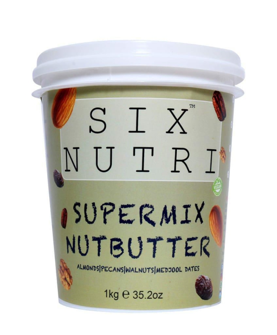 SIXNUTRI All Natural Stone Ground Keto Diet Vegan Super Mix Nut Butter (Almonds, Pecans, Walnuts and Medjoul Dates)-1KG