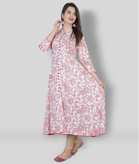 HIGHLIGHT FASHION EXPORT - Pink Rayon Women''s Front Slit Kurti ( Pack of 1 ) - XXL