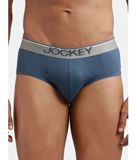 Jockey 8037 Men Super Combed Cotton Solid Brief with Ultrasoft Waistband - Deep Slate (Pack of 2) - None