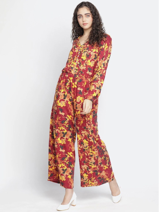 Oxolloxo Red & Yellow Printed Basic Jumpsuit