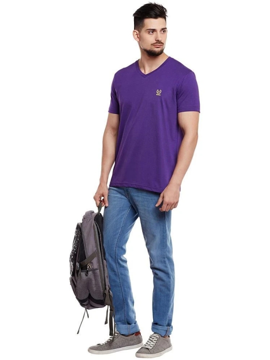 Vimal Jonney Purple V-Neck T-Shirt - None