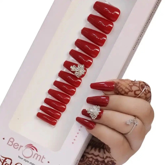 PARTY NAILS UNIQUE CHARM (NAIL KIT INCLUDED)-Down Red