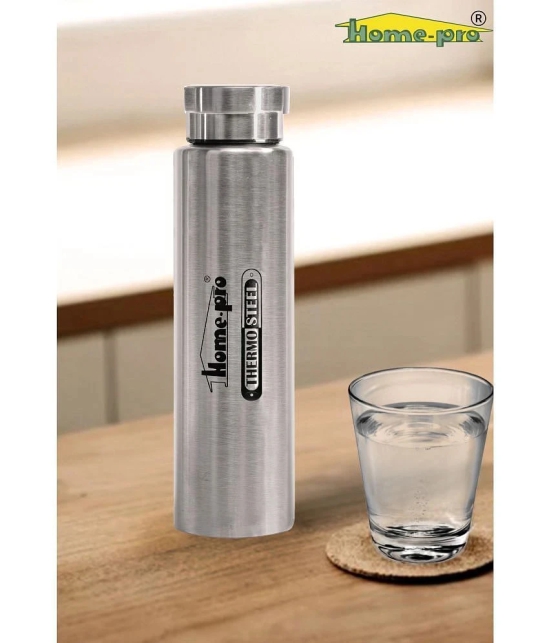 HomePro - Stainless Steel Vacuum Bottle 800ml, Silver 100% leak proof Pack of 2 for Home | Gym | Fridge | School | Office | Trekking & Hiking Bottle - Silver