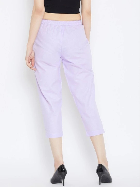 Women Lavender Relaxed Pleated Cigerette Trousers