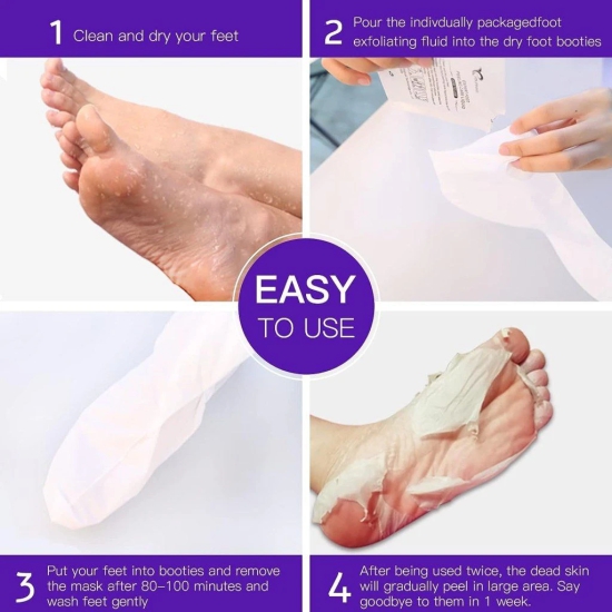 WUGO:: Deep Moisturising Foot Peeling Mask for Cracked Feet | Dead Skin Remover | Make Your Feet Baby Soft |Lavender | Exfoliate Foot Crack Socks|with Lavender Remove Dead Skin|Get Result Soft Feet in 5-7 Days