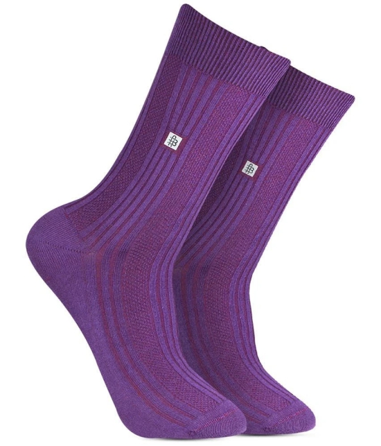 Bonjour - Purple Cotton Blend Mens Full Length Socks ( Pack of 1 ) - Purple