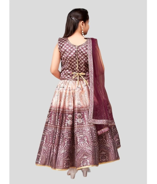 Aarika Brown Silk Girls Lehenga Choli Set ( Pack of 1 ) - None