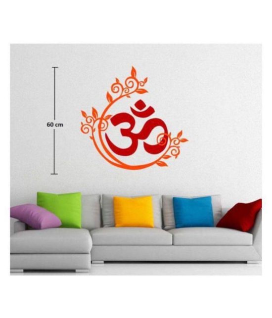 Asmi Collection Beautiful Floral Om Religious & Inspirational Sticker ( 60 x 60 cms )