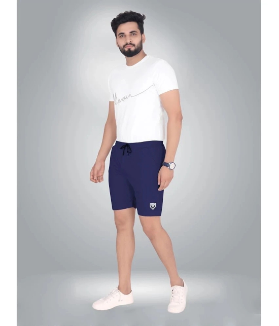 Septem Navy Blue Polyester Mens Shorts ( Pack of 2 ) - None