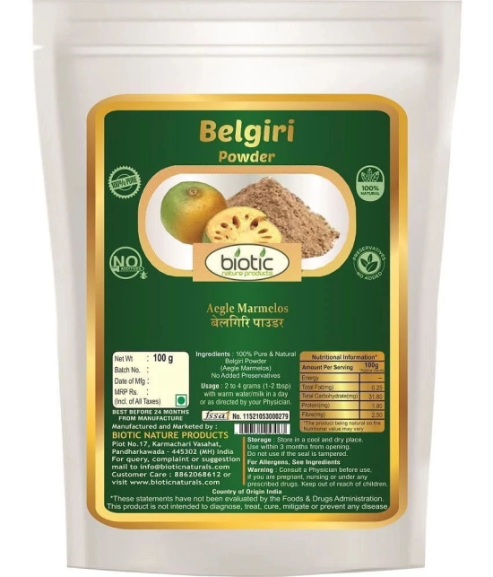 Biotic Bel giri Powder - Beal giri Powder - Bael Fruit - Belgiri Powder 100 gm