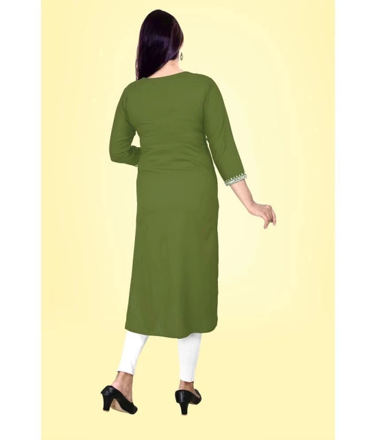 Kapadia - Green Rayon Womens Straight Kurti ( Pack of 1 ) - None