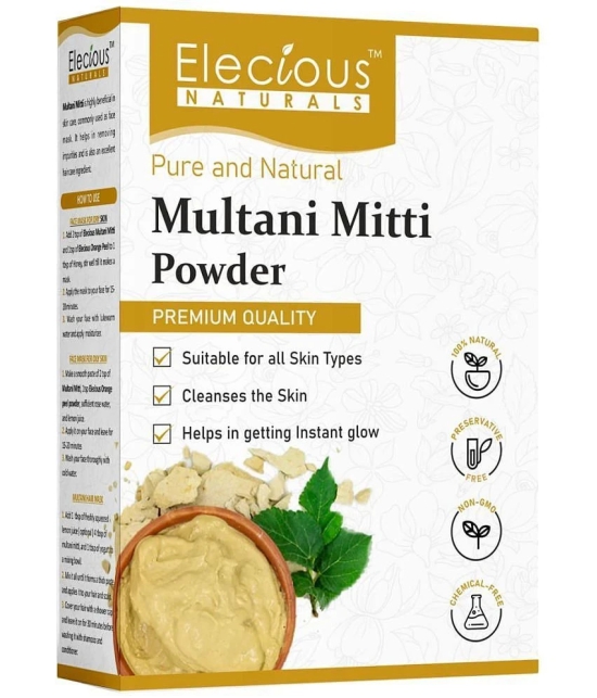 Elecious 100% Natural Multani Mitti powder for Face, Skin and Hair Fullers Earth (200 Grams)