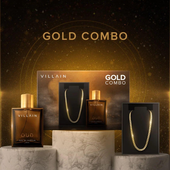 VILLAIN GOLD COMBO - OUD 100ML & 18K GOLD PLATED CHAIN