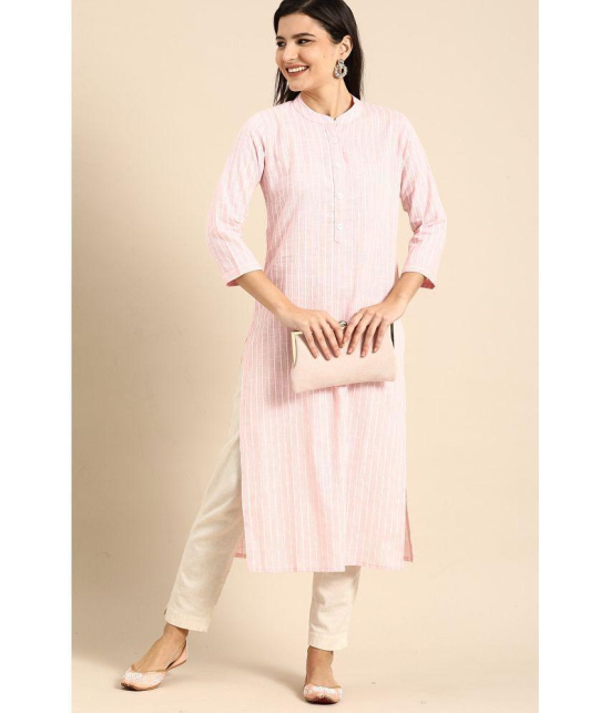 Rajnandini - Pink 100% Cotton Women's Straight Kurti ( Pack of 1 ) - None