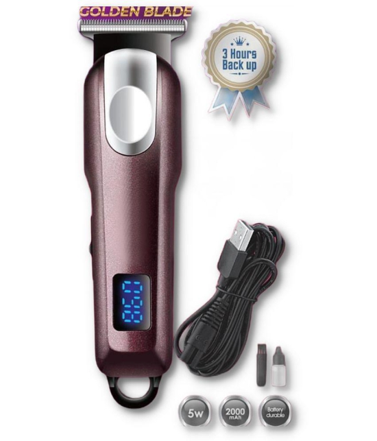 PSK Professional Hair Trimmer 2000 mAh With C type Charging Digital Display Runtime: 180 min for Men & Women (Brown)