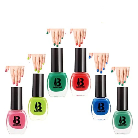 BANETION|JADE-05|Quick Drying | No Harmful Chemicals | No Chip Formula | Glossy Finish | Long Lasting | Smooth Application| High Shine Nail Polish For Women Pack of 6 (9ML)