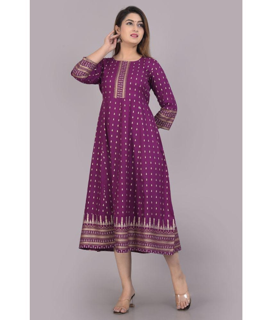 SIPET - Purple Rayon Womens Anarkali Kurti ( Pack of 1 ) - None