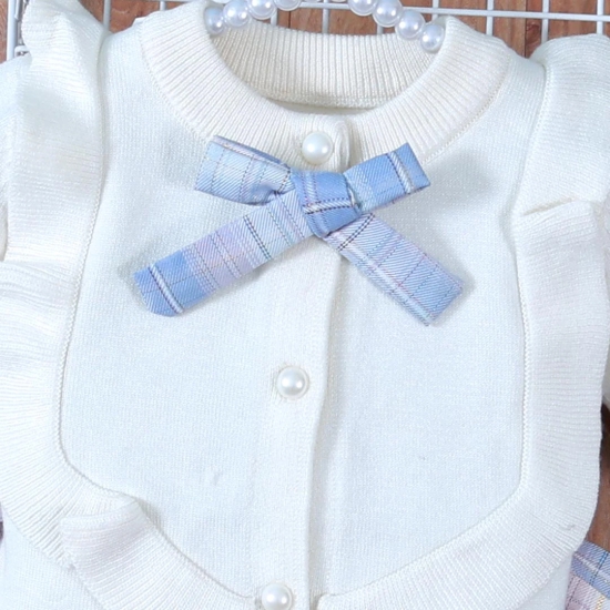 Co-ord set with Bow for Girls-1-2 years / blue