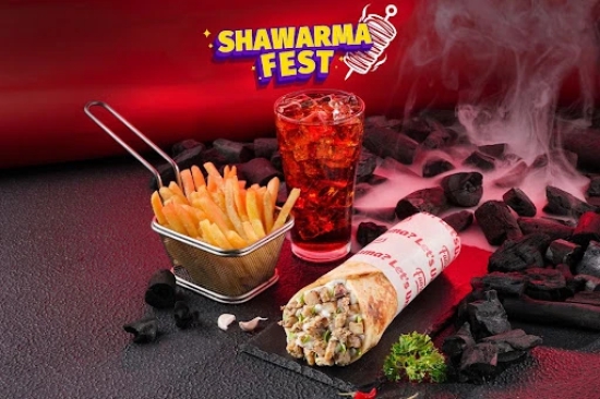 Non-Veg Shawarma With Side And Beverage Meal