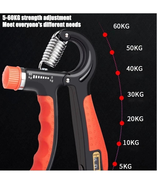 Hand Grip Strength Trainer with Counter, Hand Grip Strengthener with Counter, Adjustable Resistance Non-Slip Gripper, Perfect for Athletes & Hand Exercising (Orange) Pack of 1Pack of 1 - Ora