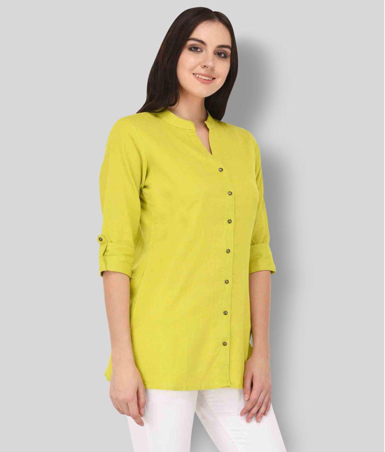 Pistaa - Green Cotton Blend Womens Straight Kurti - XL