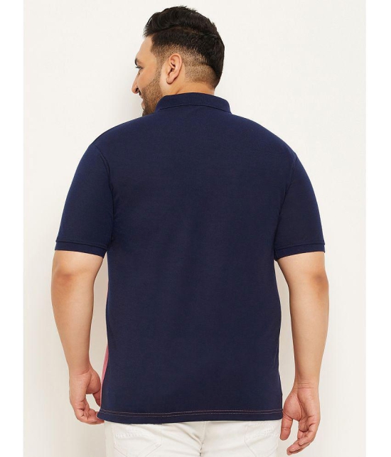 MXN Cotton Blend Regular Fit Printed Half Sleeves Mens Polo T Shirt - Navy Blue ( Pack of 2 ) - None