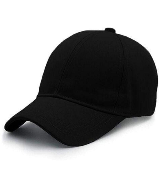 Whyme Fashion Women's Black Cotton Caps For Summer ( Pack of 1 ) - Black