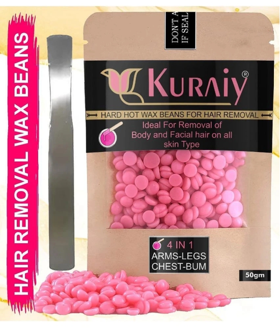 KURAIY Hair Removal Hot Hard Body Wax Beans (50Gm) for Face, Arm, Legs, and whole Body