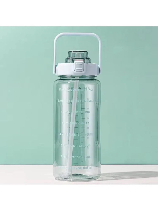 SHARUJA Fitness Water Bottle with Straw Transparent Polypropylene Water Bottle 2000 mL ( Set of 1 ) - Transparent