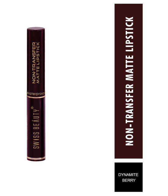 Swiss Beauty Waterproof, Non-Transfer Lipstick (Dynamite Berry), 2gm