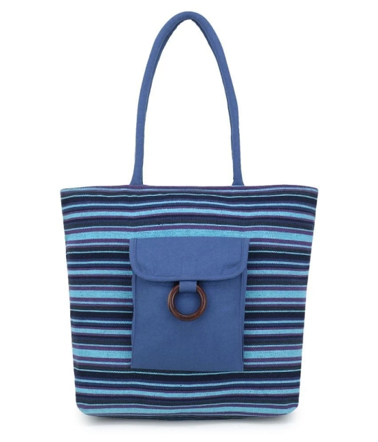 Anekaant Blue Jute Tote Bag - Blue