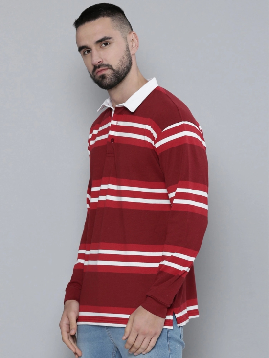 Auto Stripes Red White Polo T-Shirt-XL / Red