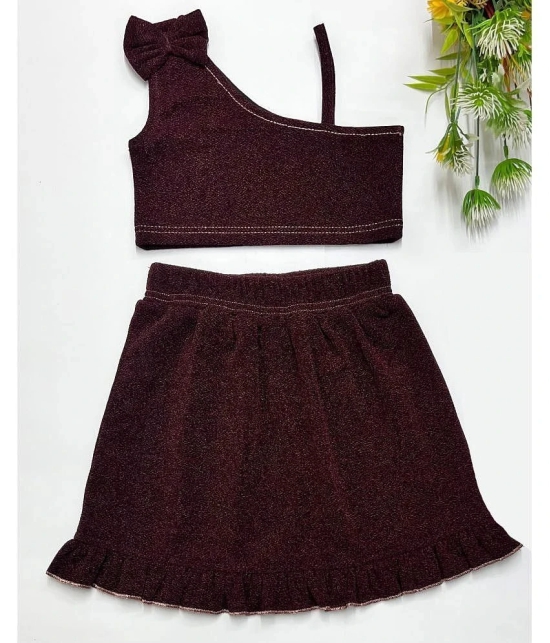 Addyvero Maroon Polyester Girls Top With Skirt ( Pack of 1 ) - None