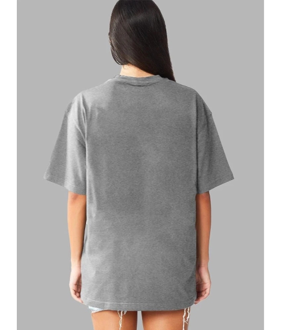 Leotude Grey Cotton Blend Oversized Womens T-Shirt ( Pack of 1 ) - None