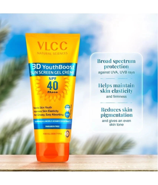 VLCC 3D Youth Boost SPF 40 +++ Sunscreen Gel Cream, 100 g, For Sun Protection