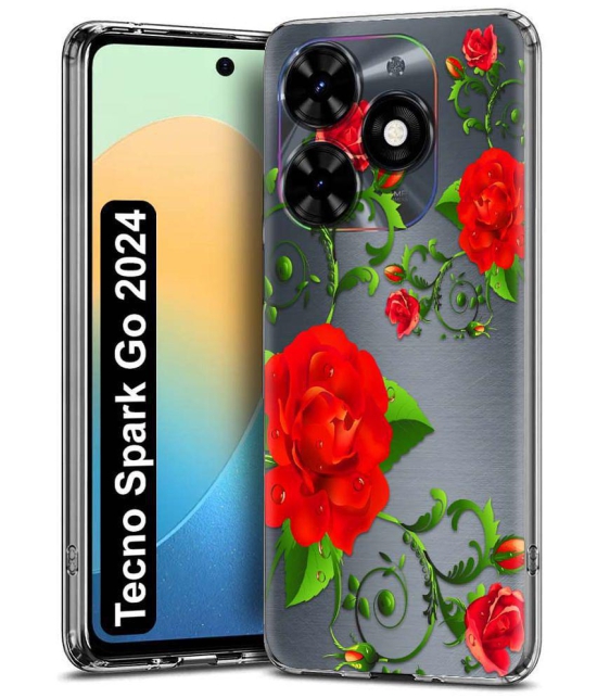 Fashionury Multicolor Printed Back Cover Silicon Compatible For Tecno Spark Go 2024 ( Pack of 1 )