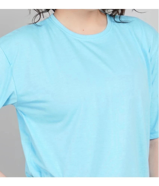 PPTHEFASHIONHUB Light Blue Cotton Womens T-Shirt ( Pack of 1 ) - None