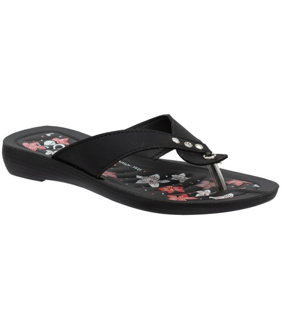 Chips - Black Womens Thong Flip Flop - None