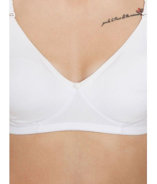 ILRASO - White Cotton Non Padded Women's T-Shirt Bra ( Pack of 1 ) - None