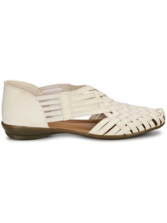 Saheb White Womens Flats - None