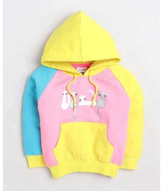 BUMZEE Neon Pink Girls Full Sleeves Hooded Sweatshirt Age - 2-3 Years - None