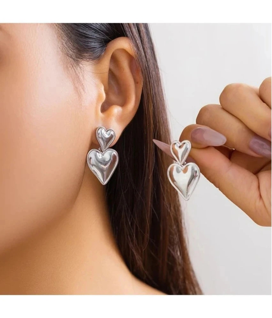 FASHION FRILL Silver Stud Earrings ( Pack of 2 ) - Silver