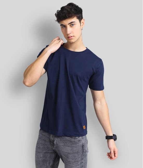 Paul Street - Navy Blue Cotton Blend Slim Fit Mens T-Shirt ( Pack of 1 ) - None