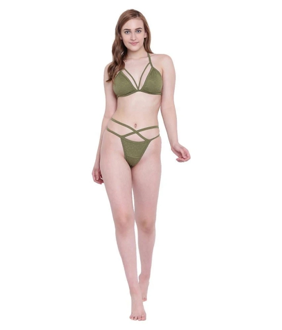 La Intimo Polyester Green Beach Dresses - S