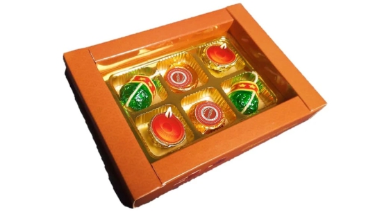 Home Made A box of 6 handmade Diwali chocolate firecrackers