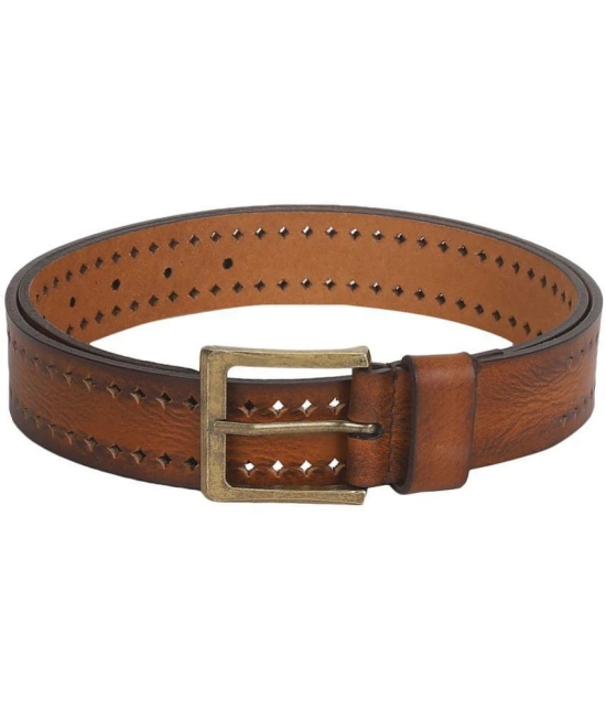 UrbanMark Heavy Duty 100% Leather Tan Casual Belt For Men - None